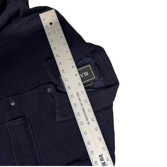 Blank NYC Jacket Men’s L Navy Blue Twill Shacket Snap Button Chest Pocket - Picture 8 of 16